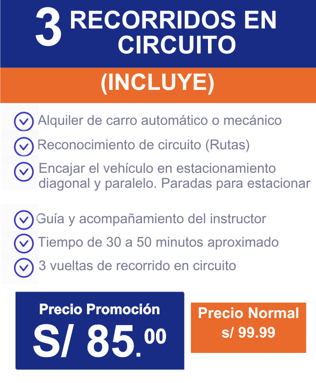 Practicas de manejo 3 vueltas en circuito marbal