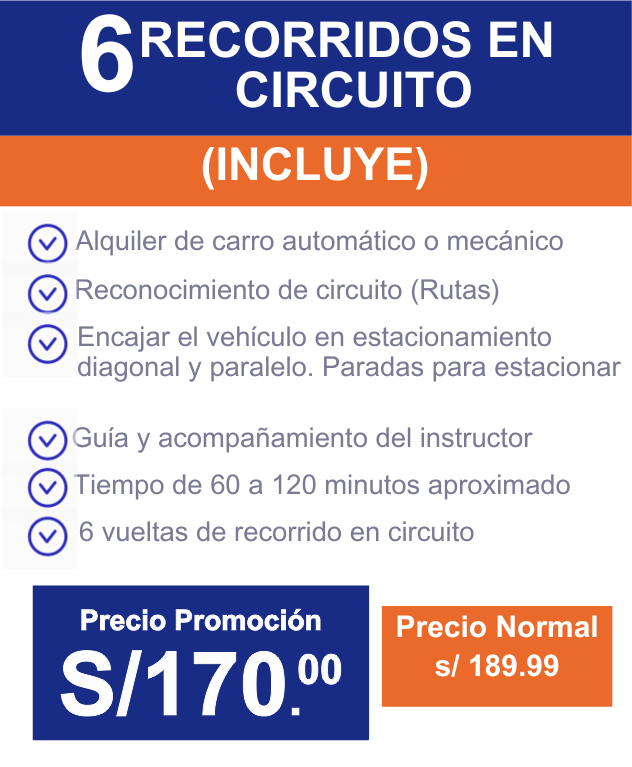 Practicas de manejo 6 vueltas en circuito marbal